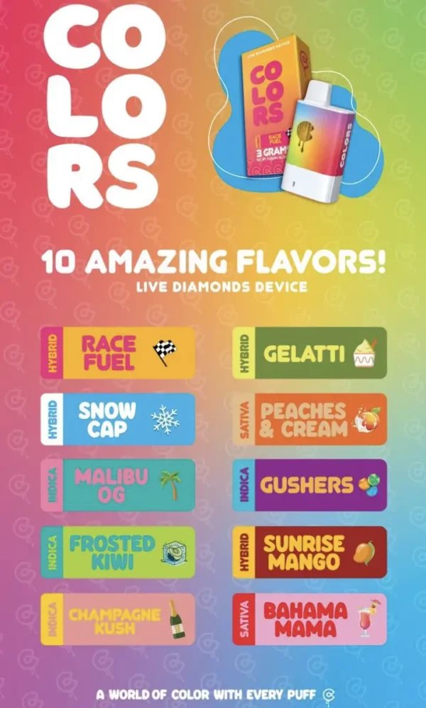 colors disposable carts